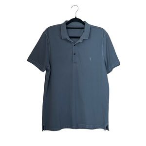 All Saints Men’s Short Sleeve Polo Shirt Dark Gray Men’s XL